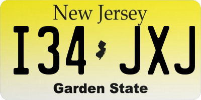 NJ license plate I34JXJ