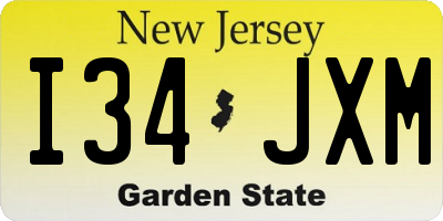 NJ license plate I34JXM