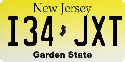NJ license plate I34JXT