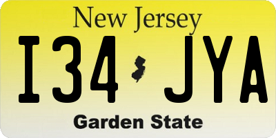 NJ license plate I34JYA