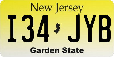NJ license plate I34JYB