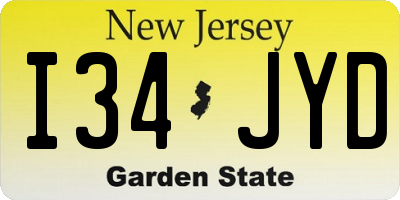 NJ license plate I34JYD