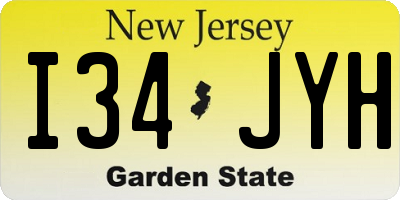 NJ license plate I34JYH