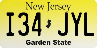 NJ license plate I34JYL