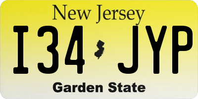NJ license plate I34JYP