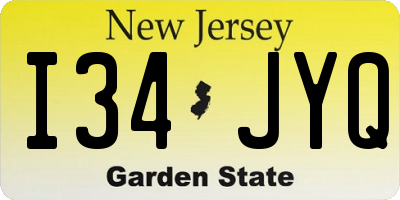 NJ license plate I34JYQ