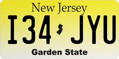 NJ license plate I34JYU