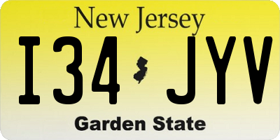 NJ license plate I34JYV
