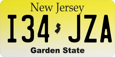 NJ license plate I34JZA