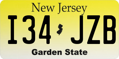 NJ license plate I34JZB