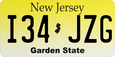 NJ license plate I34JZG