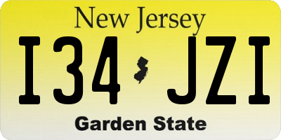NJ license plate I34JZI