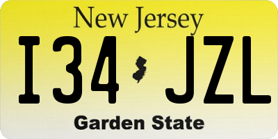 NJ license plate I34JZL