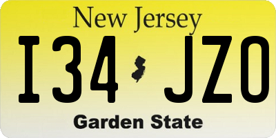 NJ license plate I34JZO