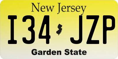 NJ license plate I34JZP