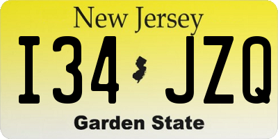 NJ license plate I34JZQ