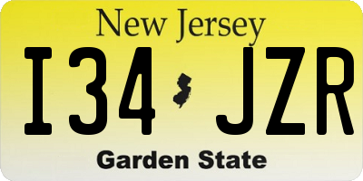 NJ license plate I34JZR