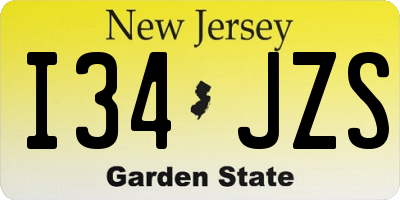 NJ license plate I34JZS