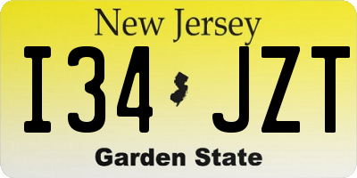 NJ license plate I34JZT