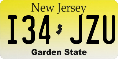 NJ license plate I34JZU