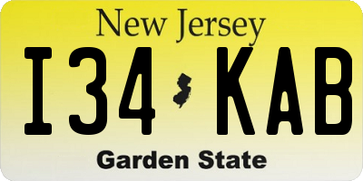 NJ license plate I34KAB