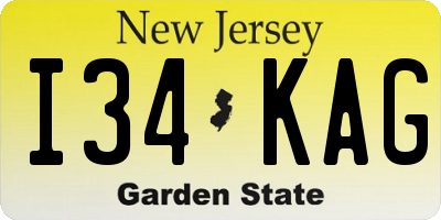 NJ license plate I34KAG