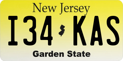 NJ license plate I34KAS