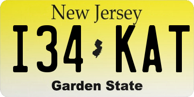 NJ license plate I34KAT
