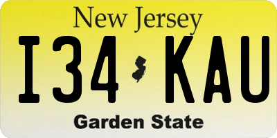 NJ license plate I34KAU