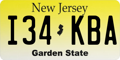 NJ license plate I34KBA