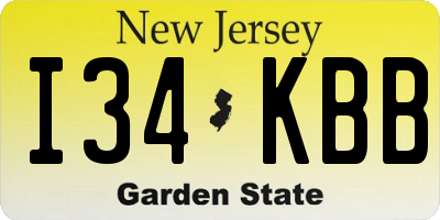 NJ license plate I34KBB