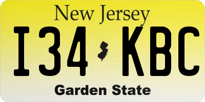 NJ license plate I34KBC