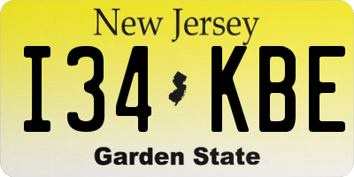 NJ license plate I34KBE