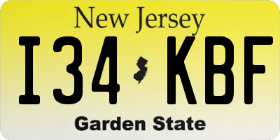 NJ license plate I34KBF