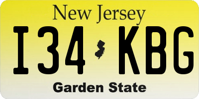 NJ license plate I34KBG