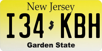 NJ license plate I34KBH