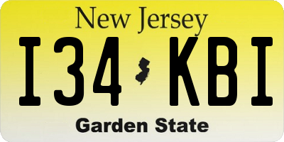 NJ license plate I34KBI