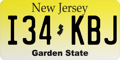 NJ license plate I34KBJ