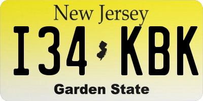 NJ license plate I34KBK