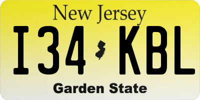 NJ license plate I34KBL