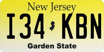 NJ license plate I34KBN