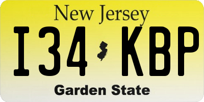 NJ license plate I34KBP