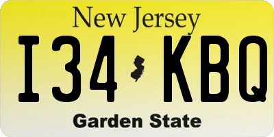 NJ license plate I34KBQ