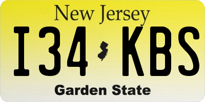 NJ license plate I34KBS