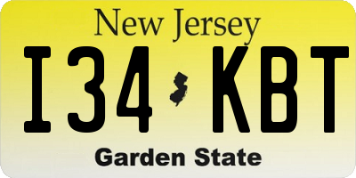 NJ license plate I34KBT