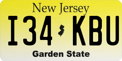 NJ license plate I34KBU