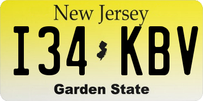 NJ license plate I34KBV