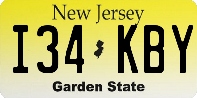 NJ license plate I34KBY