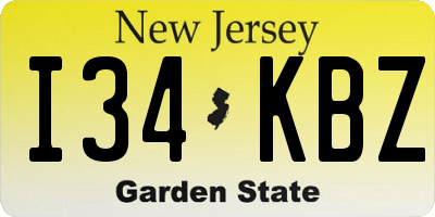 NJ license plate I34KBZ