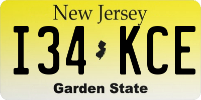 NJ license plate I34KCE